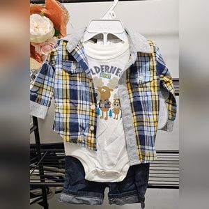 NWT! 3M Boys, Koala Babies "R" Us, plaid button-up shirt set!